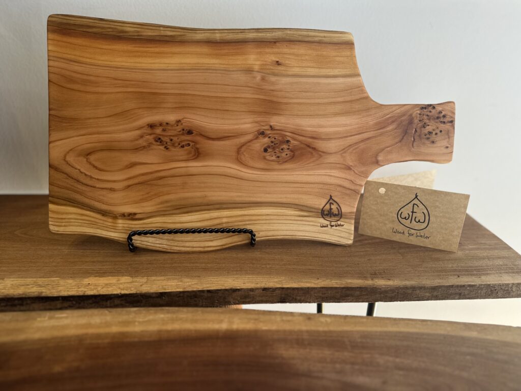 white cedar charcuterie board with handle