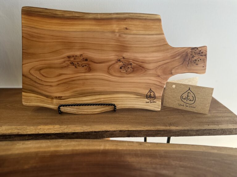 white cedar charcuterie board with handle