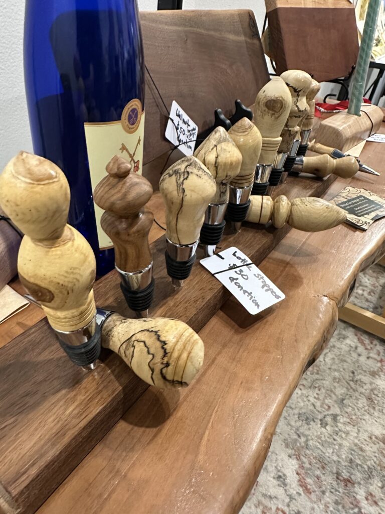 bottle stoppers on display